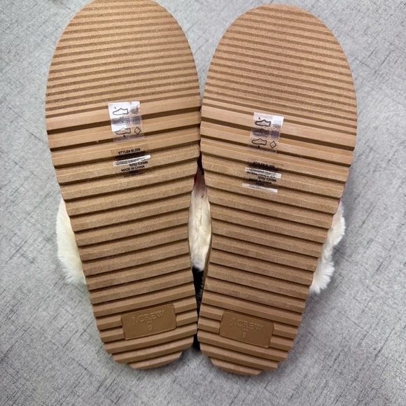 NWT J. Crew Pink Cable Knit Fur Slippers 7 8 9 Christmas Gift Holiday Gifts - Picture 15 of 15